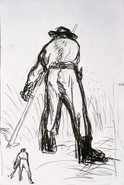 Two Reapers Seen from the Back by Jean Francois Millet